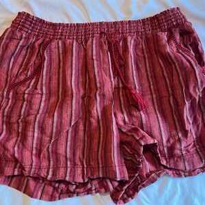 Briggs New York Red Striped High Waist Shorts